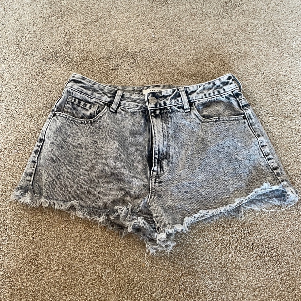Pacsun Light Grey High Rise Festival Cut Off Jean Short